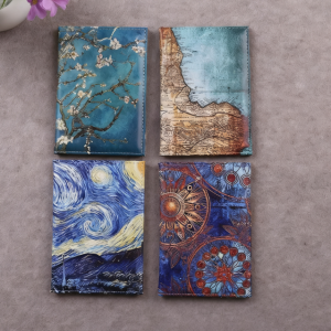Passport Cover Color Printing Canvas Printing Travel Abroad Universal PU Leather Passport Clip Passport Book Travel